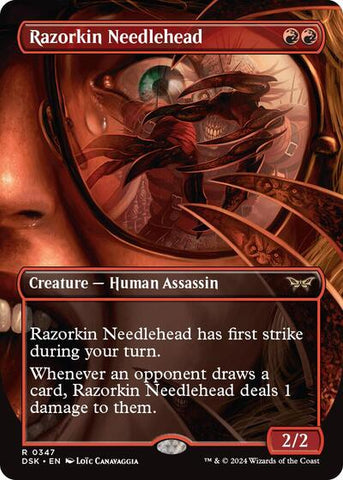 Razorkin Needlehead (Borderless) (Duskmourn: House of Horror) Near Mint