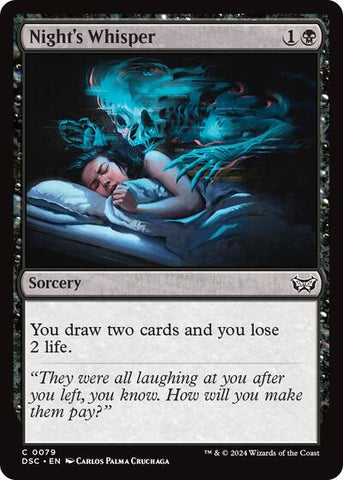 Night's Whisper (Commander: Duskmourn: House of Horror) Near Mint