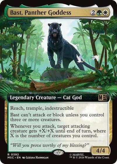 Bast, Panther Goddess (Extended Art) (Commander: Marvel Super Heroes) Near Mint