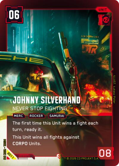 Johnny Silverhand Never Stop Fighting (Epic) (Welcome to Night City - Beta) Near Mint Foil