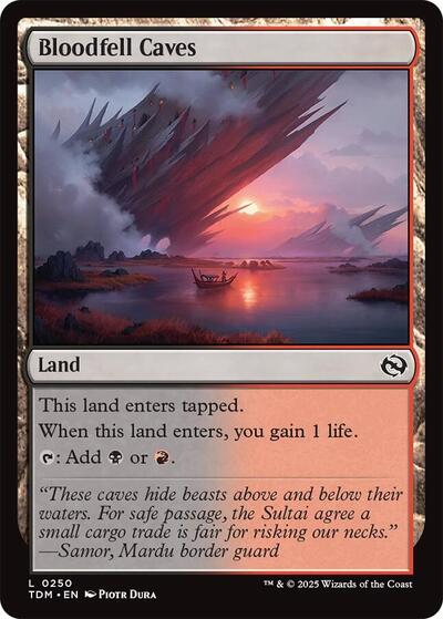Bloodfell Caves (Tarkir: Dragonstorm) Light Play Foil