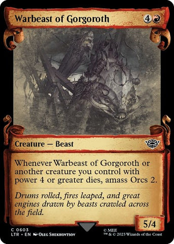 Warbeast of Gorgoroth (Showcase Scrolls) (Universes Beyond: The Lord of the Rings: Tales of Middle-earth) Near Mint Foil