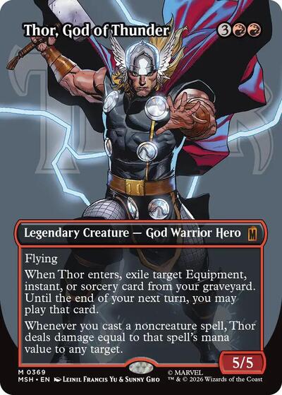 Thor, God of Thunder (Borderless) (0369) (Marvel Super Heroes) Near Mint Foil