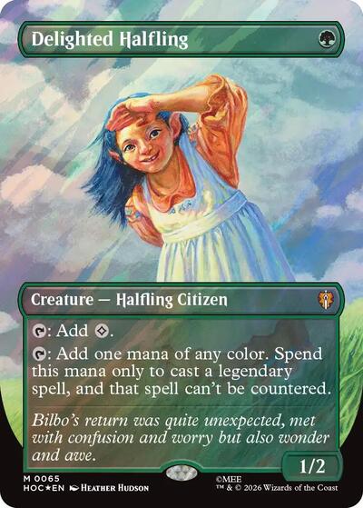 Delighted Halfling (Borderless) (Surge Foil) (The Hobbit: Eternal-Legal) Near Mint Foil