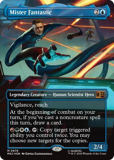 Mister Fantastic (Borderless) (Surge Foil) (Commander: Marvel Super Heroes) Near Mint Foil