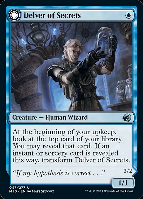 Delver of Secrets / Insectile Aberration (Innistrad: Midnight Hunt) Near Mint