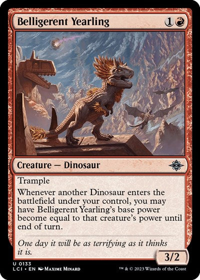 Belligerent Yearling (The Lost Caverns of Ixalan) Light Play Foil