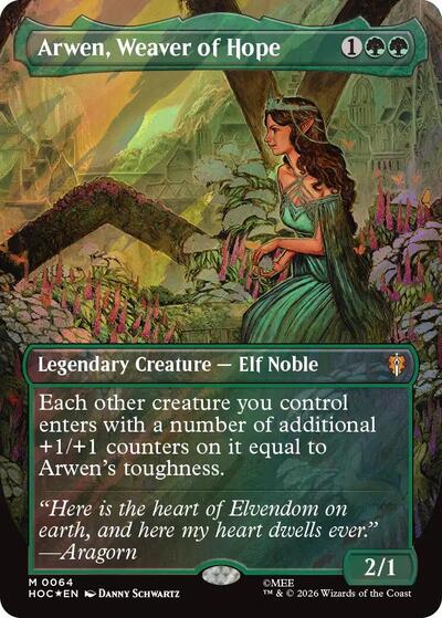 Arwen, Weaver of Hope (Borderless) (Surge Foil) (The Hobbit: Eternal-Legal) Near Mint Foil