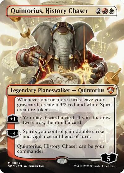 Quintorius, History Chaser (Borderless) (Commander: Secrets of Strixhaven) Near Mint