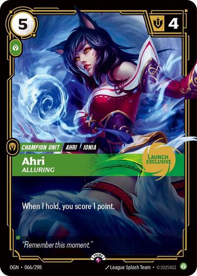 Ahri Alluring (Launch Exclusive) (Riftbound Promotional Cards) Near Mint Foil