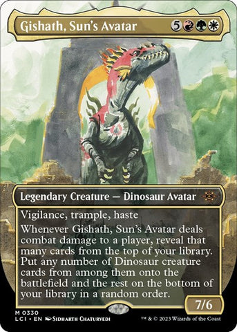 Gishath, Sun's Avatar (Borderless) (The Lost Caverns of Ixalan) Near Mint Foil