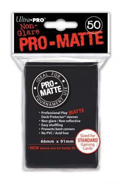 Pro-Matte Standard Deck Protectors Black (50-Pack) (Ultra Pro) New