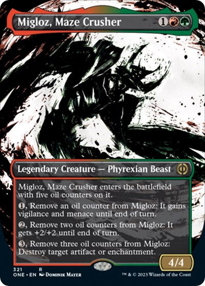 Migloz, Maze Crusher (Showcase) (Phyrexia: All Will Be One) Near Mint Foil