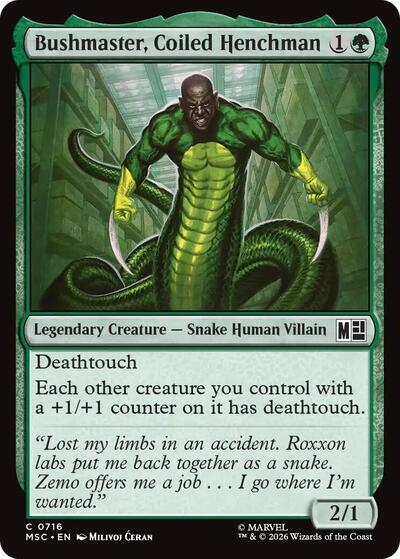 Bushmaster, Coiled Henchman (Commander: Marvel Super Heroes) Near Mint Foil