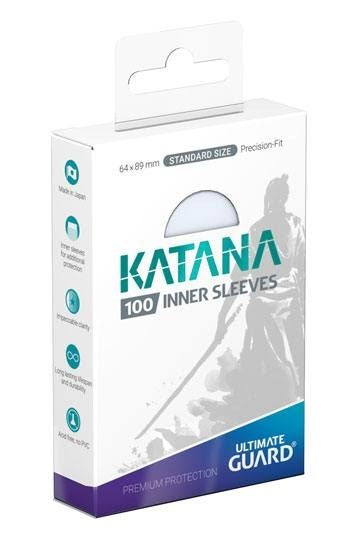 Katana 2018 Standard Size Inner Sleeves Clear (100-Pack) (Ultimate Guard) New