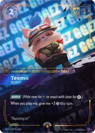 Teemo Scout (GG EZ) (Riftbound Organized Play Promotional Cards) Near Mint Foil