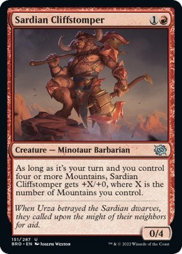 Sardian Cliffstomper (The Brothers' War) Light Play Foil