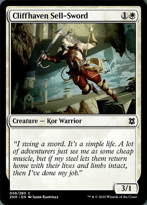 Cliffhaven Sell-Sword (Zendikar Rising) Near Mint Foil