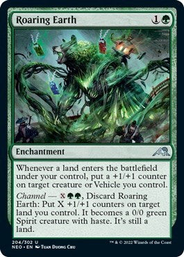 Roaring Earth (Kamigawa: Neon Dynasty) Near Mint Foil