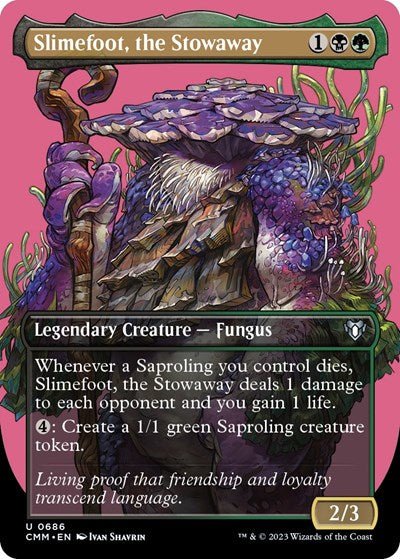 Slimefoot, the Stowaway (Borderless) (Commander Masters) Light Play Foil