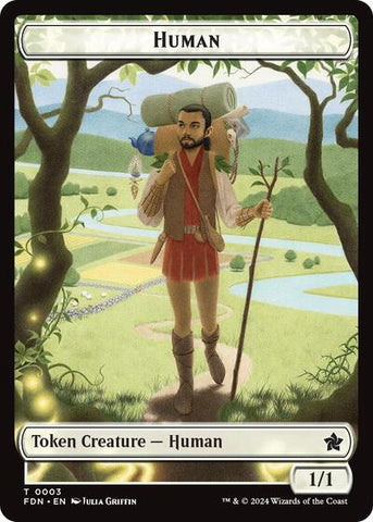 Human / Knight Double-Sided Token (Foundations) Near Mint