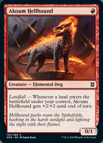 Akoum Hellhound (Zendikar Rising) Near Mint Foil