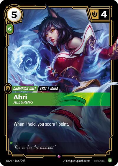 Ahri Alluring (Origins) Near Mint Foil