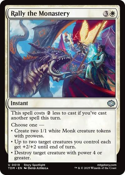 Rally the Monastery (Tarkir: Dragonstorm) Light Play Foil