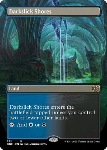 Darkslick Shores (Borderless) (Phyrexia: All Will Be One) Near Mint Foil