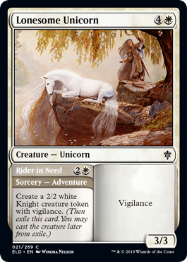 Lonesome Unicorn (Throne of Eldraine) Near Mint Foil