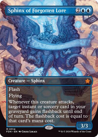Sphinx of Forgotten Lore (Borderless) (Foundations) Near Mint