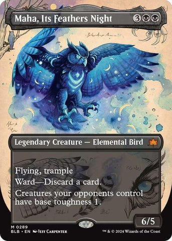 Maha, Its Feather Night (Borderless) (Bloomburrow) Near Mint
