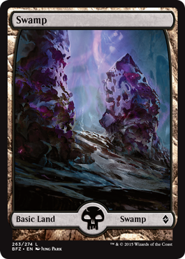 Swamp (263) (Full Art) (Battle for Zendikar) Near Mint