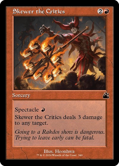 Skewer the Critics (Retro Frame) (Ravnica Remastered) Near Mint