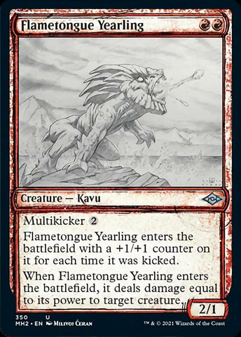 Flametongue Yearling (Showcase) (Modern Horizons 2) Near Mint Foil