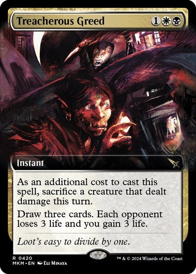 Treacherous Greed (Extended Art) (Murders at Karlov Manor) Near Mint