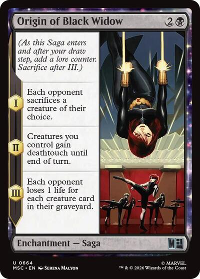 Origin of Black Widow (Commander: Marvel Super Heroes) Near Mint Foil