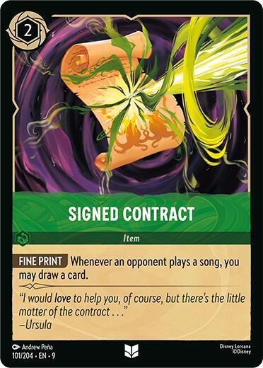 Signed Contract (Fabled) Near Mint