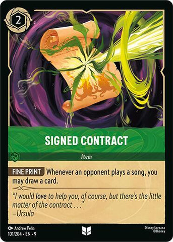 Signed Contract (Fabled) Near Mint Cold Foil