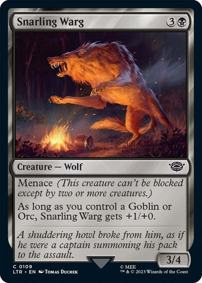 Snarling Warg (Universes Beyond: The Lord of the Rings: Tales of Middle-earth) Near Mint