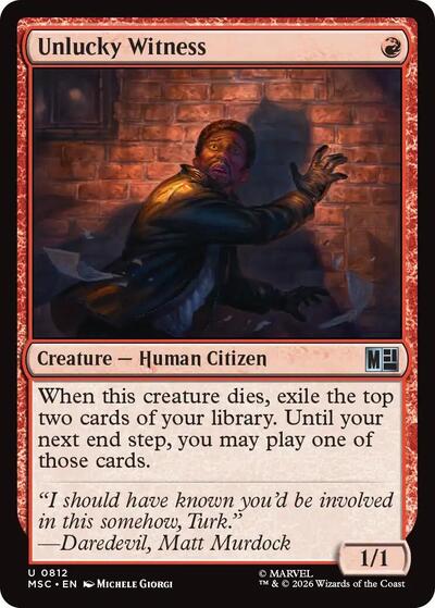 Unlucky Witness (Commander: Marvel Super Heroes) Near Mint Foil