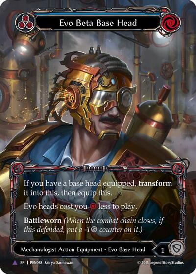 Evo Beta Base Head (Blue) (Marvel) (Compendium of Rathe) Near Mint Cold Foil