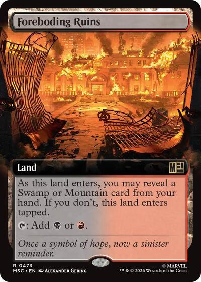 Foreboding Ruins (Extended Art) (Commander: Marvel Super Heroes) Near Mint