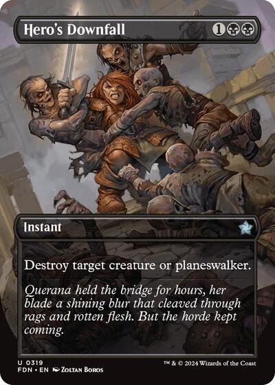 Hero's Downfall (Borderless) (Foundations) Near Mint