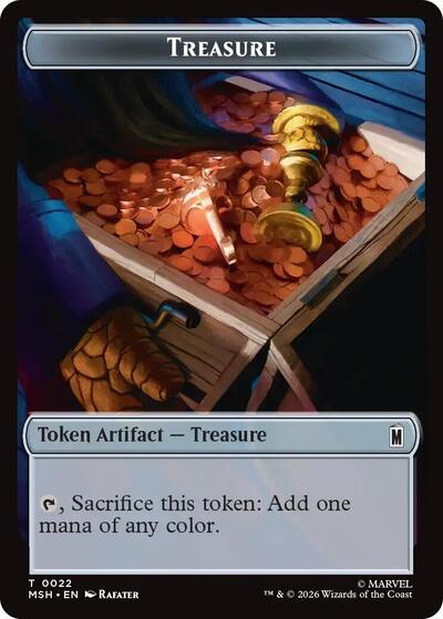 Treasure (022) / Bird (005) Double-Sided Token (Commander: Marvel Super Heroes) Near Mint