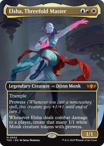 Elsha, Threefold Master (Borderless) (Commander: Tarkir: Dragonstorm) Near Mint Foil
