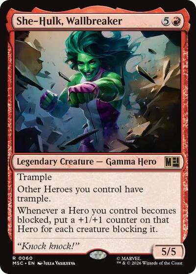 She-Hulk, Wallbreaker (Surge Foil) (Commander: Marvel Super Heroes) Near Mint Foil