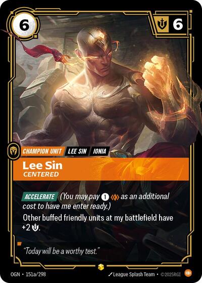 Lee Sin Centered (Alternate Art) (Origins) Near Mint Foil