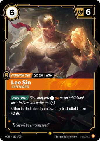 Lee Sin Centered (Alternate Art) (Origins) Near Mint Foil