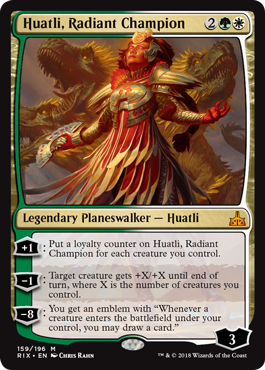 Huatli, Radiant Champion (Rivals of Ixalan) Medium Play